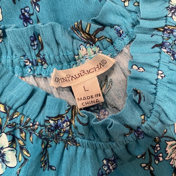 JohnPaul Richard ruffled neck tank - Picture 2 of 3